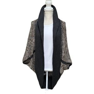 Lefton Houston Womens Wool Blend Knit Open Front Wrap Cardigan‎ Sweater Size M
